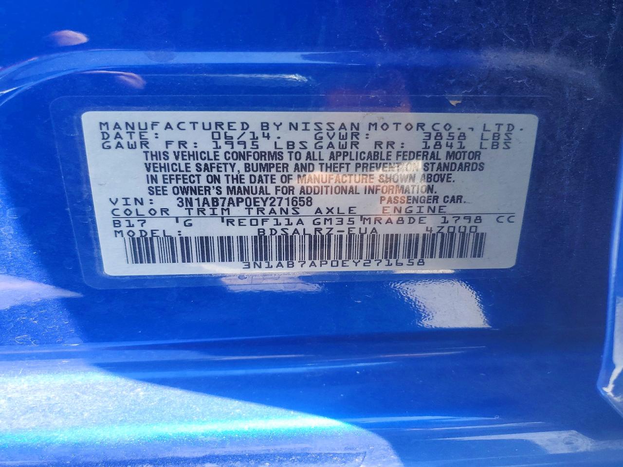 2014 NISSAN SENTRA SR photo 23