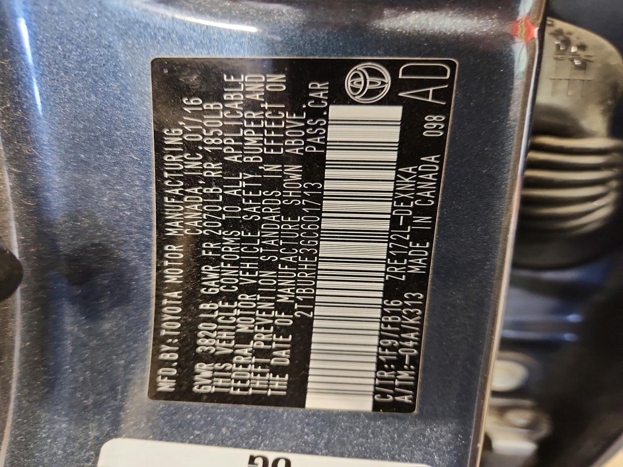 2016 TOYOTA COROLLA LE photo 23