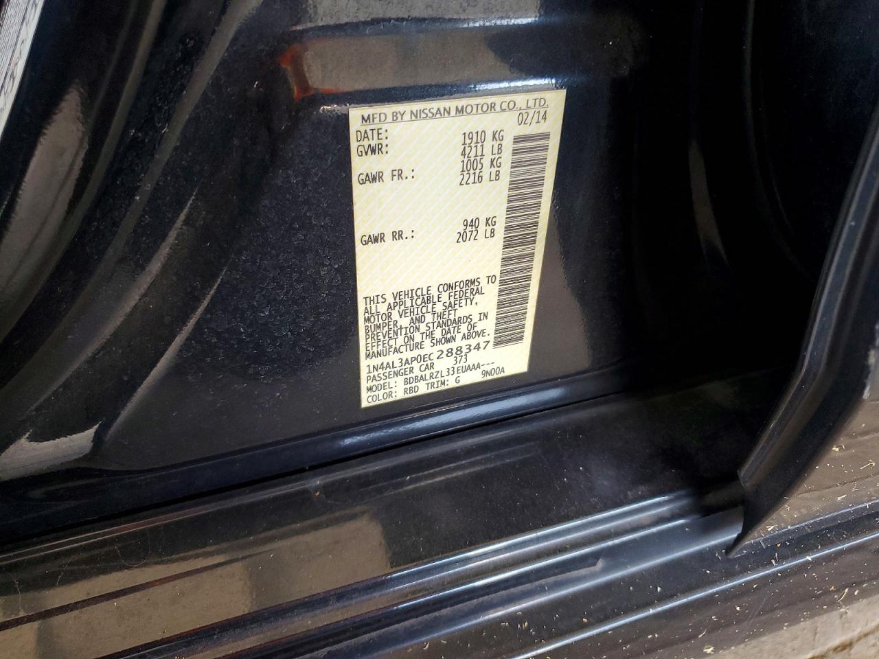2014 NISSAN ALTIMA 2.5 S photo 25