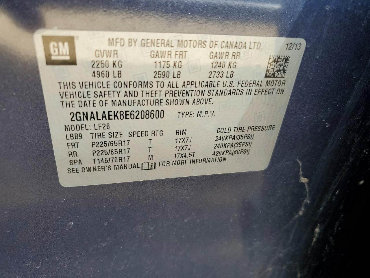 2014 CHEVROLET EQUINOX LS photo 23