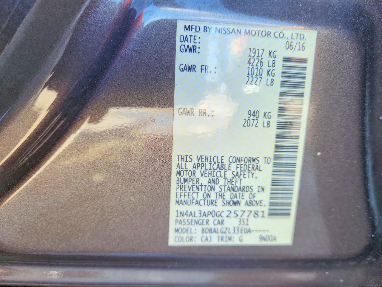 2016 NISSAN ALTIMA 2.5 S photo 23