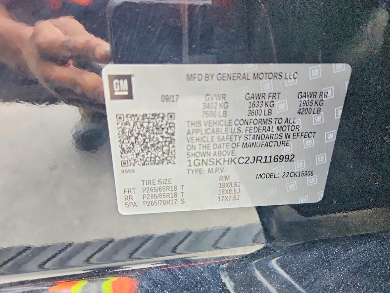 2018 CHEVROLET SUBURBAN K1500 LT photo 13
