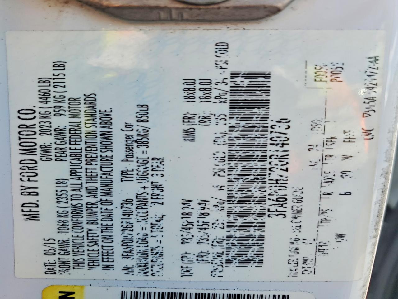 2016 FORD FUSION SE photo 23