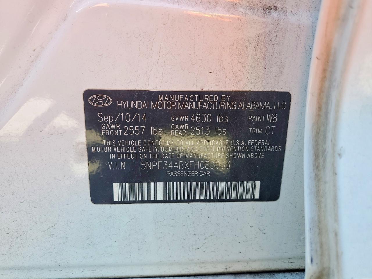 2015 HYUNDAI SONATA SPORT 2.0T photo 34