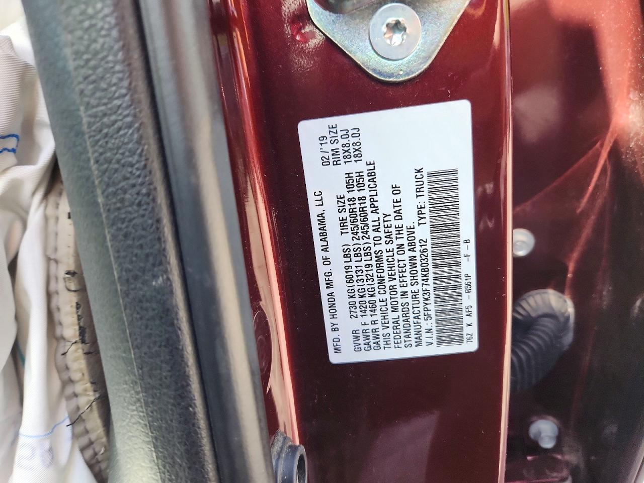2019 HONDA RIDGELINE RTL photo 37