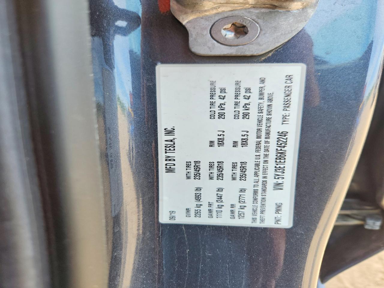 2019 TESLA MODEL 3 photo 37