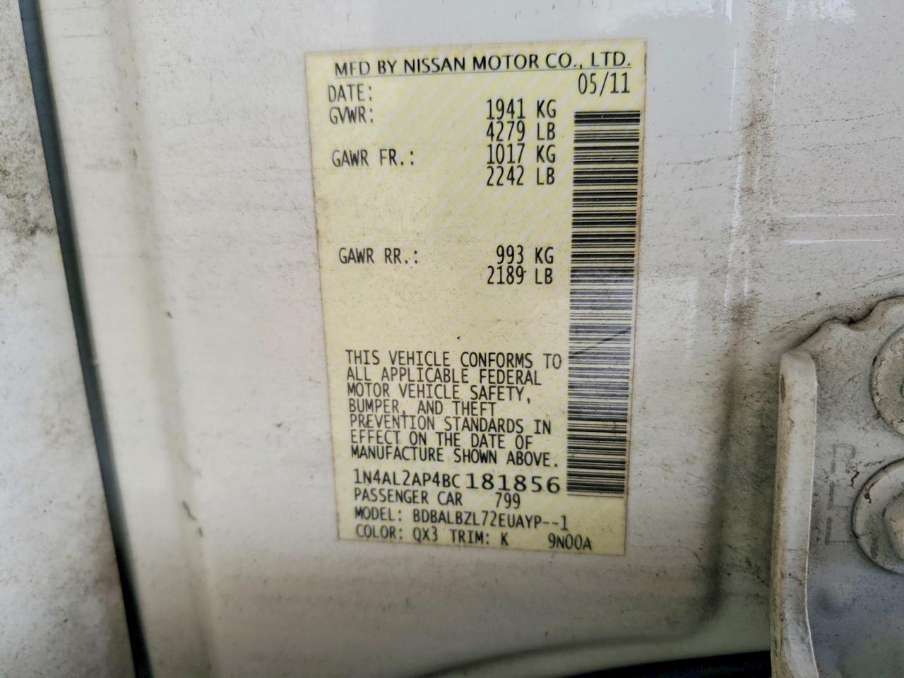 2011 NISSAN ALTIMA 2.5 photo 34