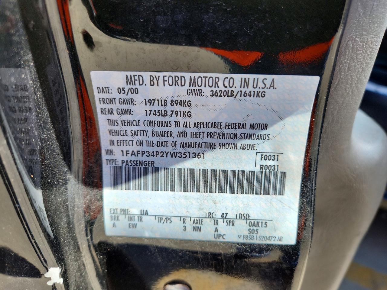 2000 FORD FOCUS SE photo 33