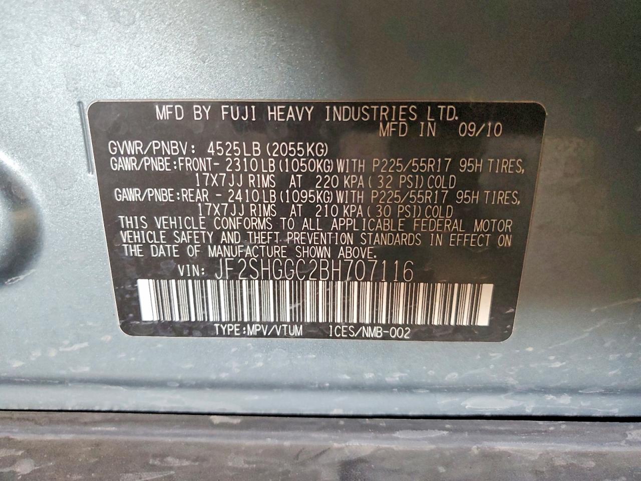 2011 SUBARU FORESTER TOURING photo 34