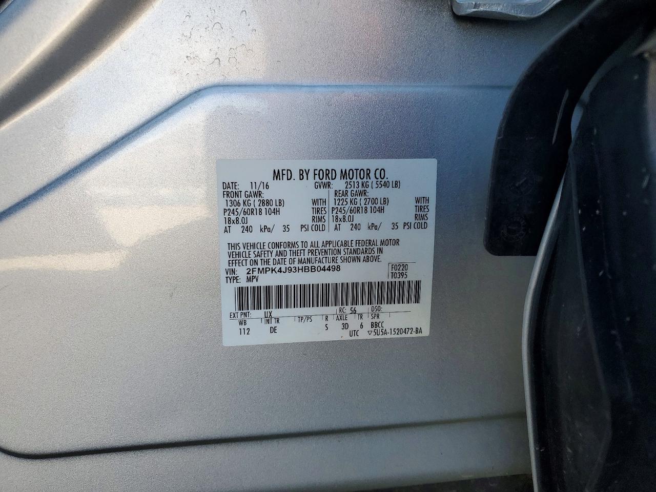 2017 FORD EDGE SEL photo 27