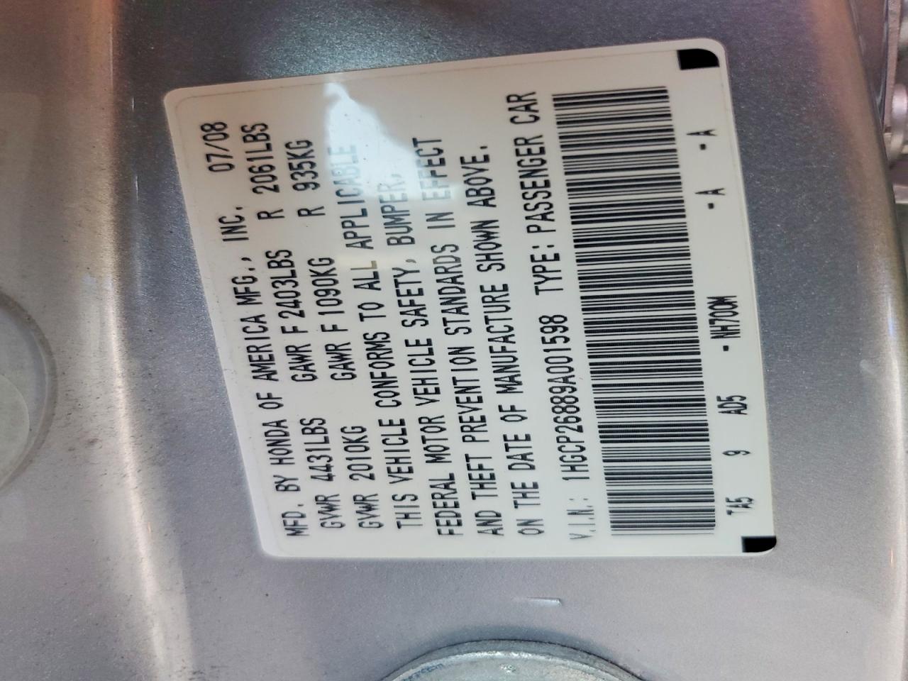 2009 HONDA ACCORD EXL photo 37