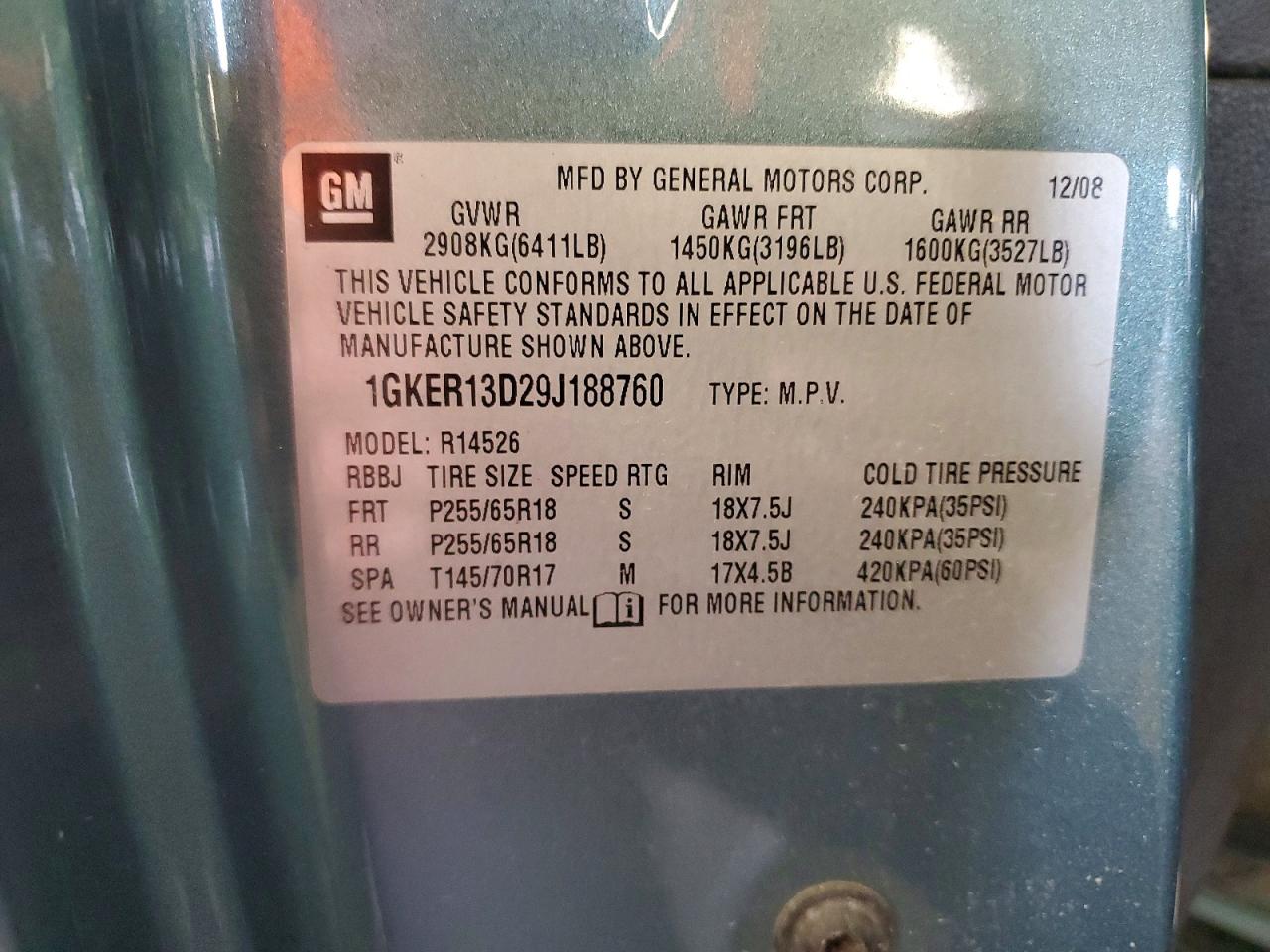 2009 GMC ACADIA SLE photo 12