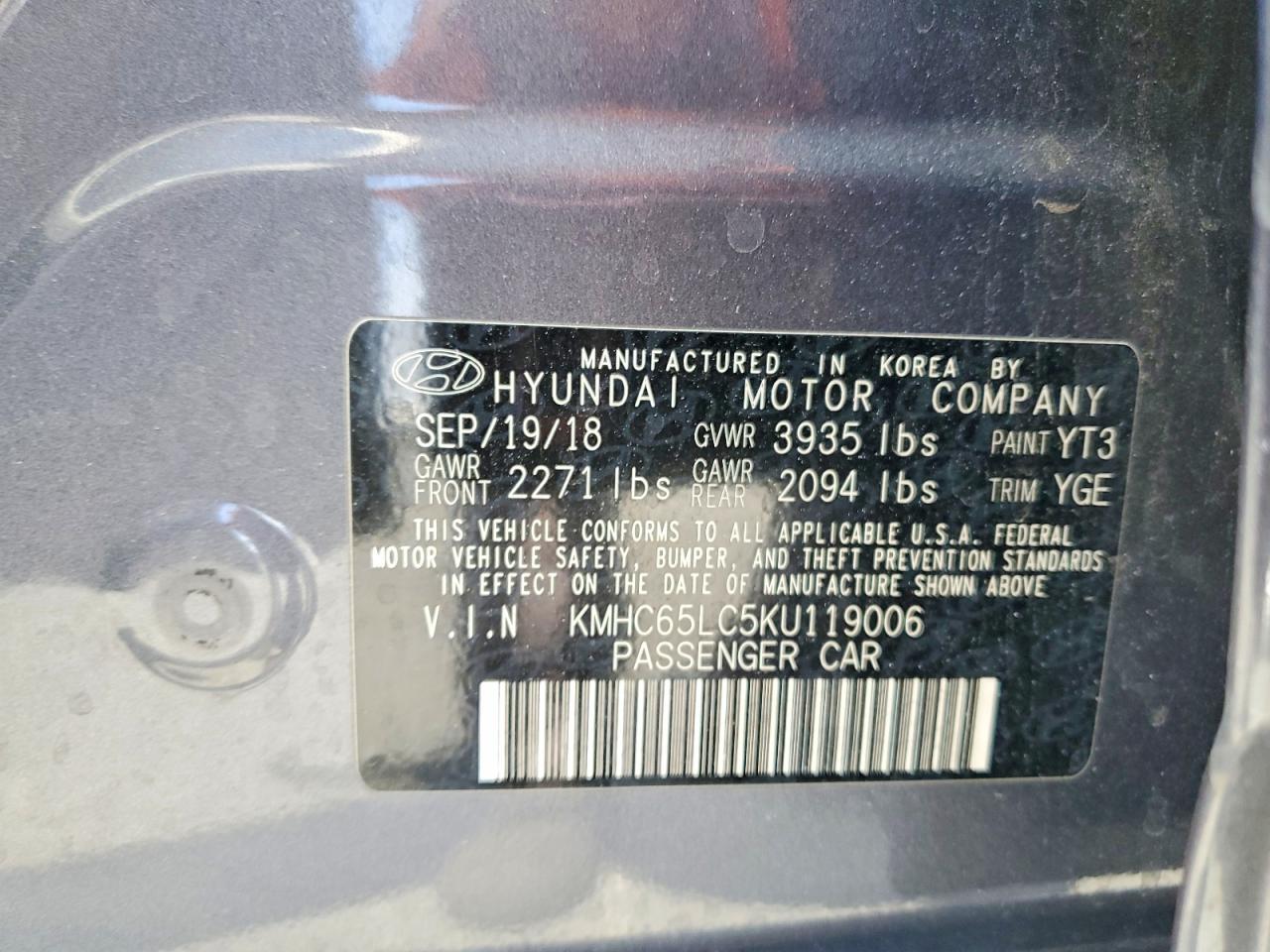 2019 HYUNDAI IONIQ BLUE photo 23