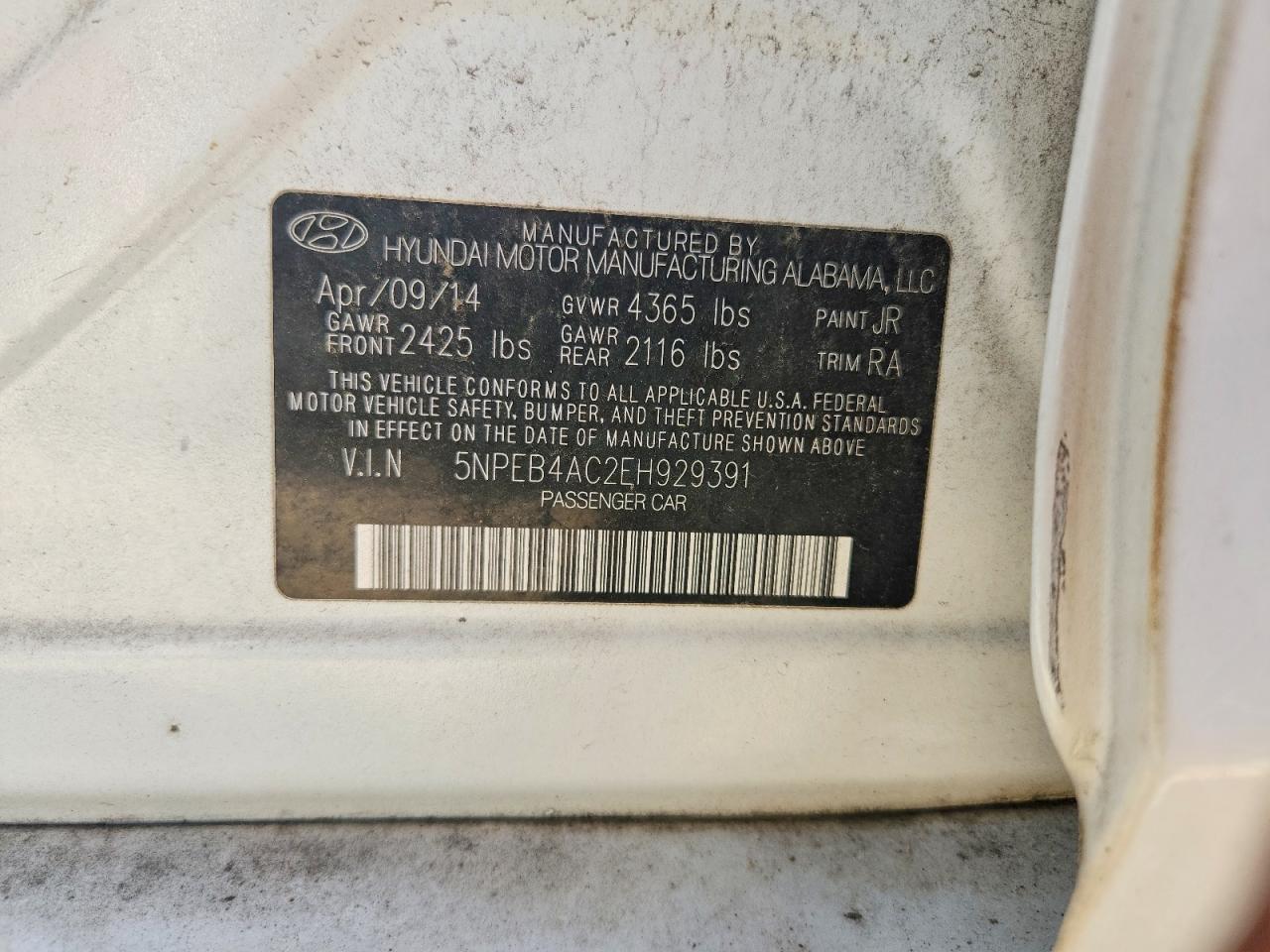 2014 HYUNDAI SONATA GLS photo 34