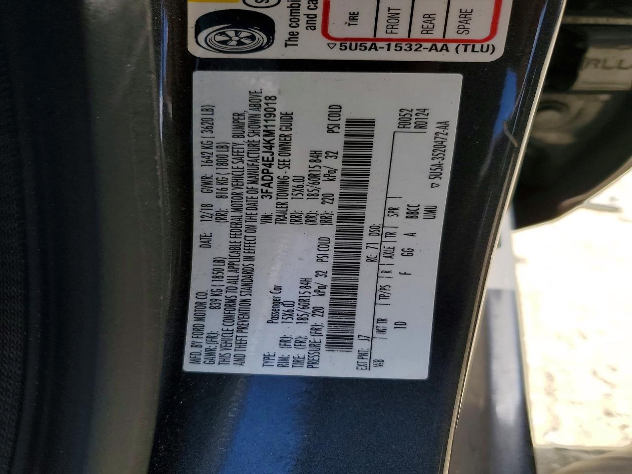 2019 FORD FIESTA SE photo 34