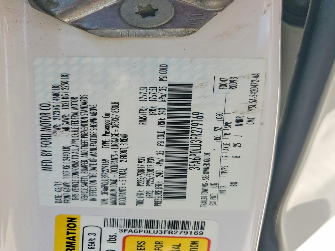 2015 FORD FUSION SE HYBRID photo 23