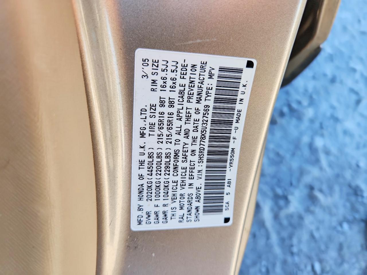 2005 HONDA CR-V EX photo 37