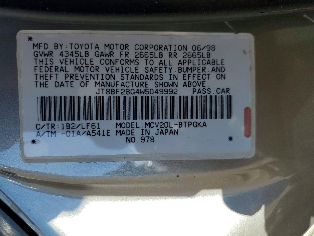 1998 LEXUS ES 300 photo 34