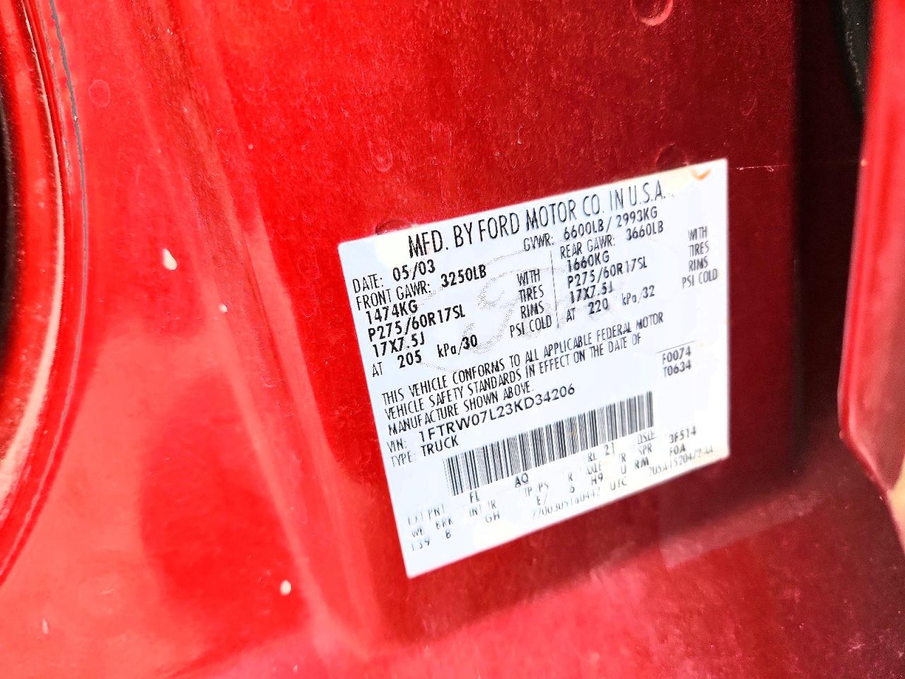 2003 FORD F150 SUPERCREW photo 12