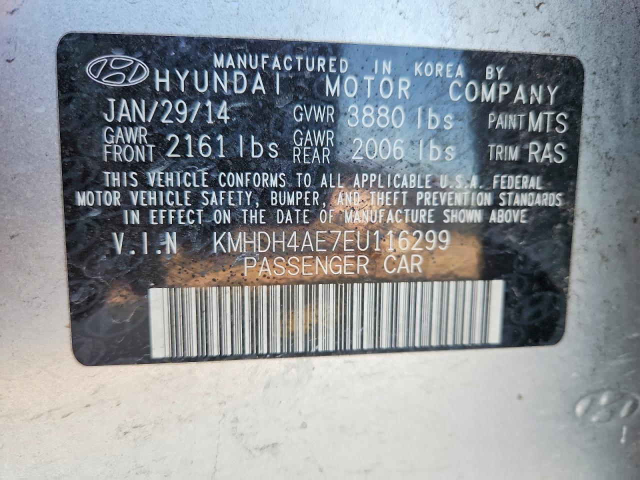 2014 HYUNDAI ELANTRA SE photo 23