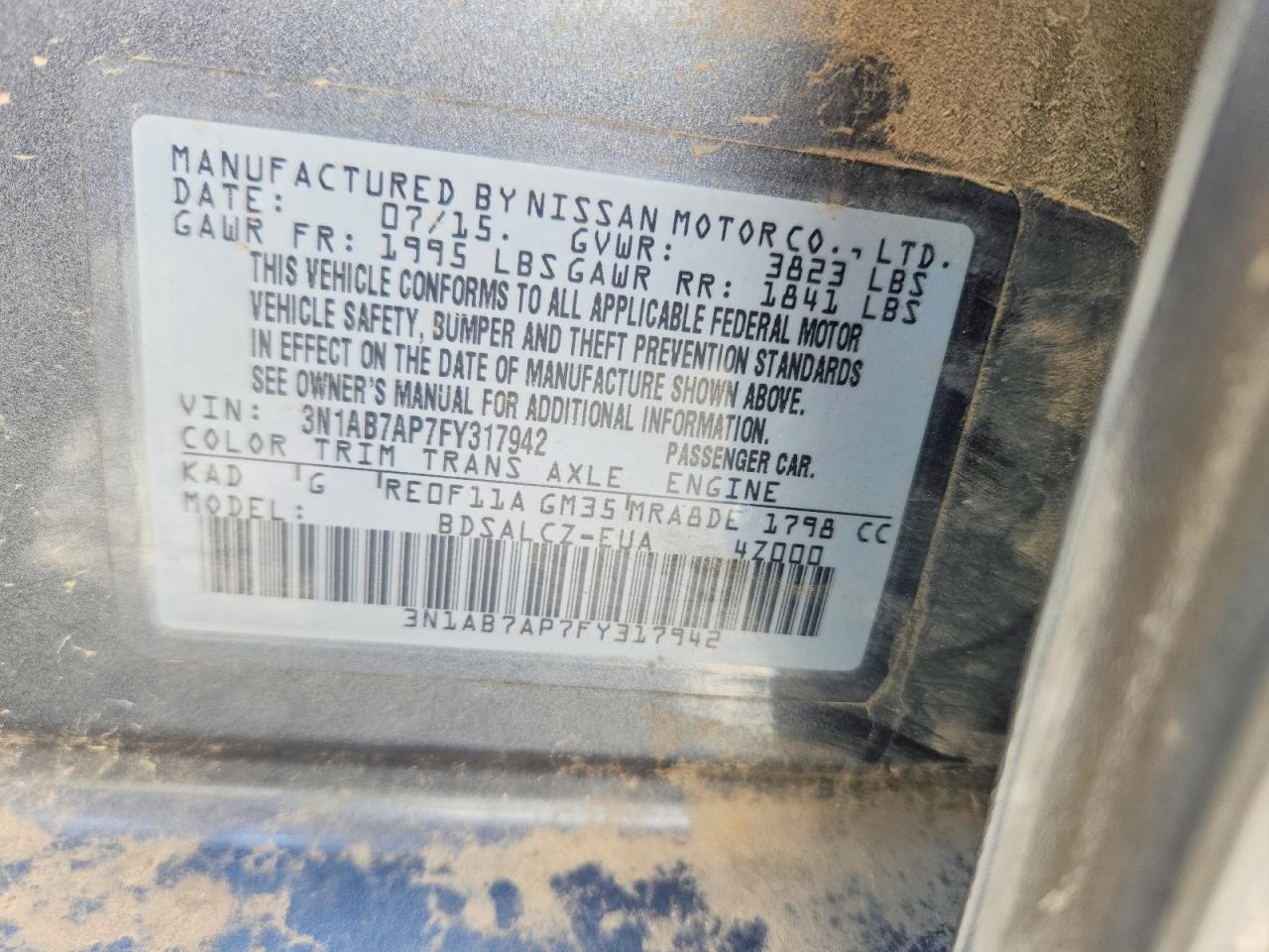 2015 NISSAN SENTRA S photo 23