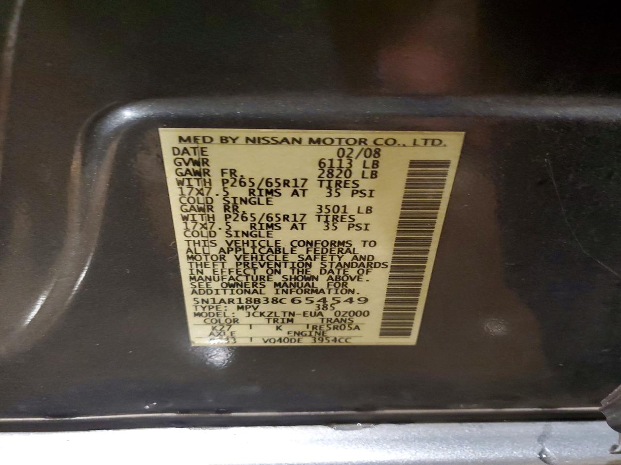 2008 NISSAN PATHFINDER S photo 27