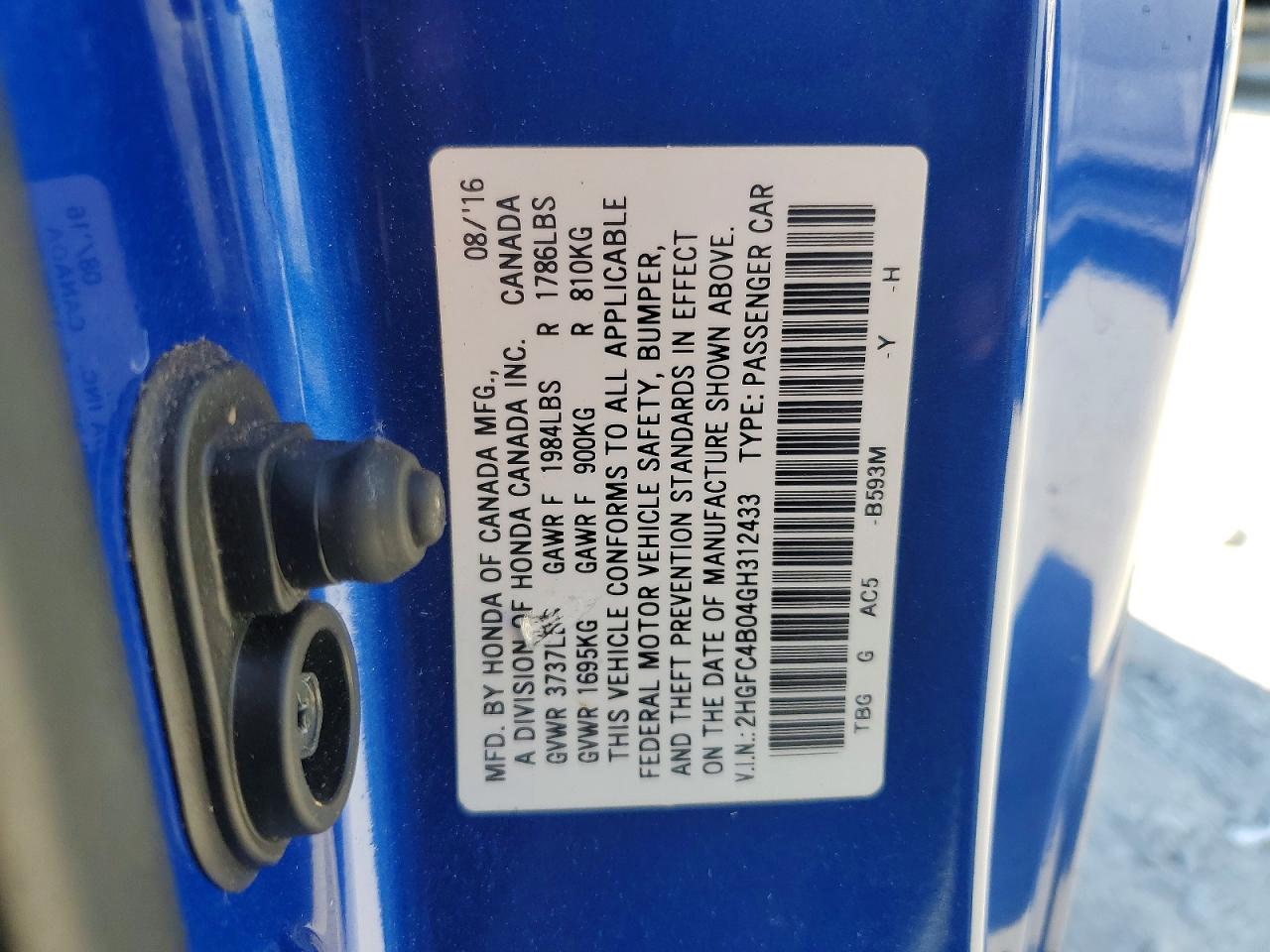 2016 HONDA CIVIC LX photo 34