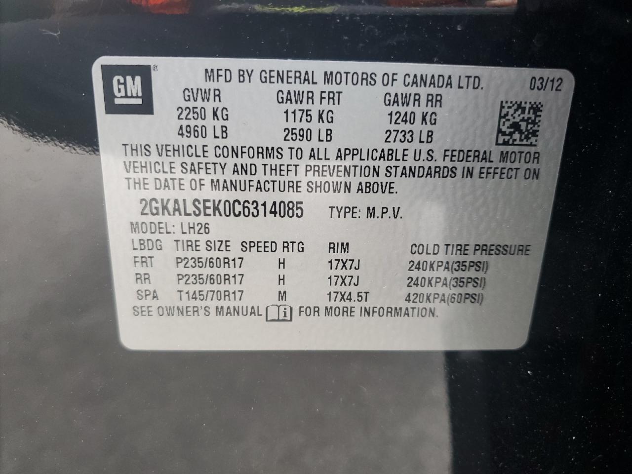 2012 GMC TERRAIN SLE photo 25