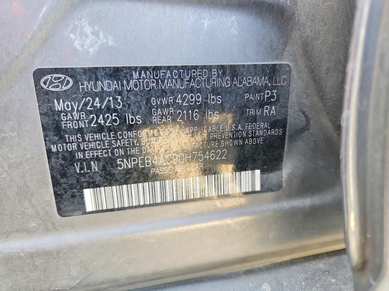 2013 HYUNDAI SONATA GLS photo 34