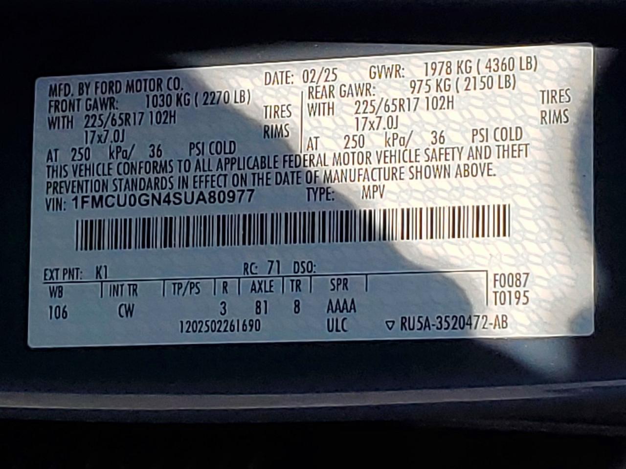 2025 FORD ESCAPE ACTIVE photo 25
