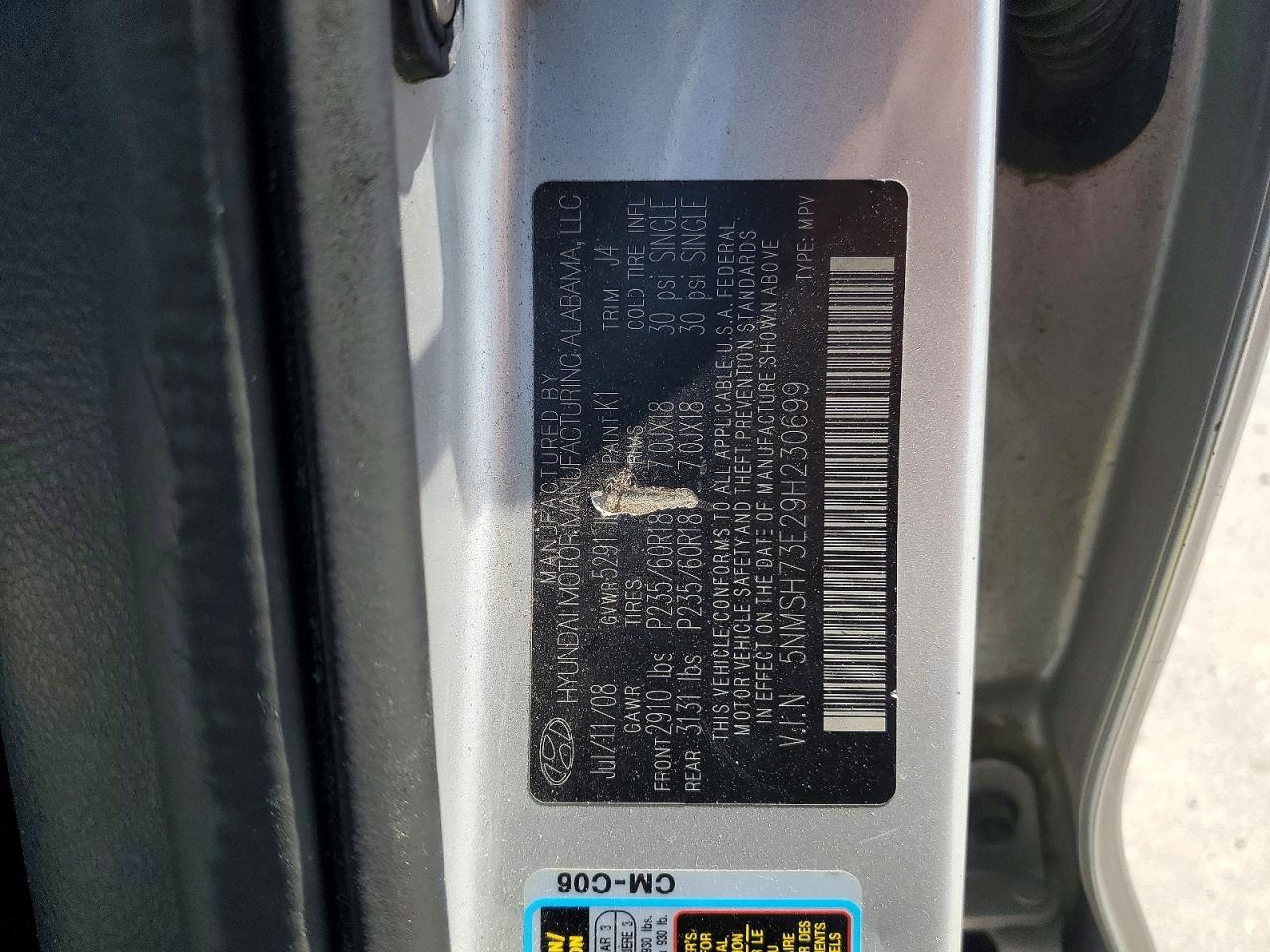 2009 HYUNDAI SANTA FE SE photo 37