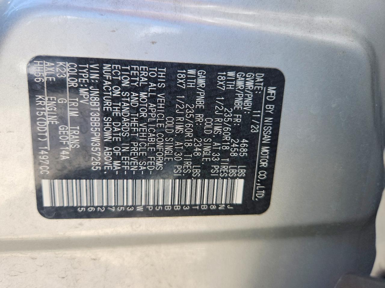 2023 NISSAN ROGUE SV photo 23