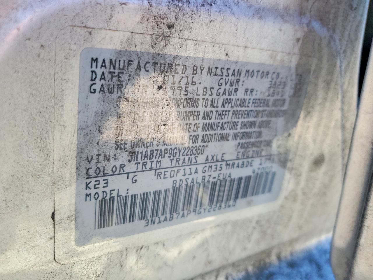 2016 NISSAN SENTRA S photo 23