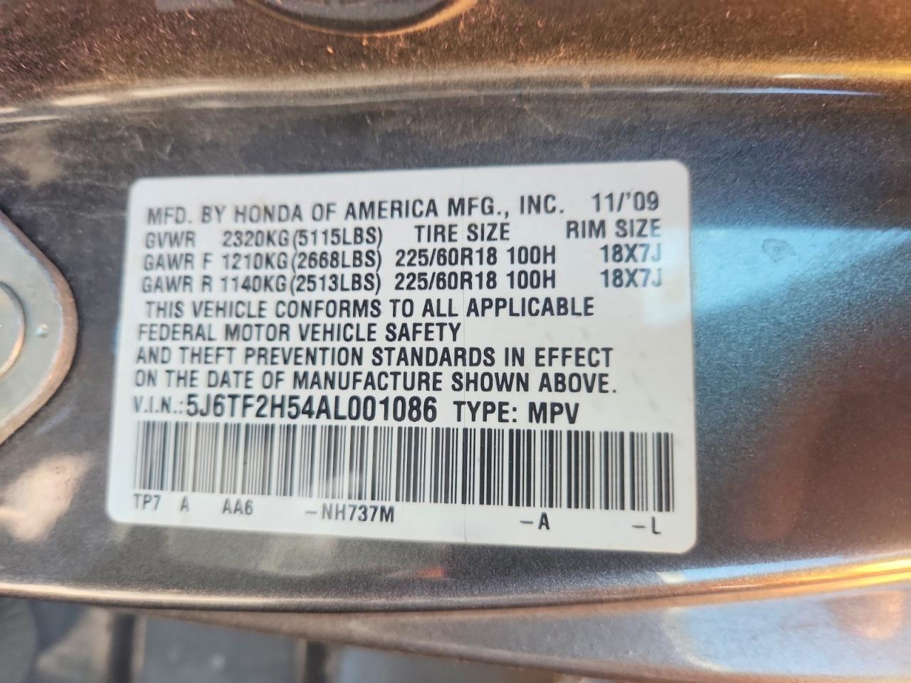 2010 HONDA ACCORD CROSSTOUR EXL photo 23