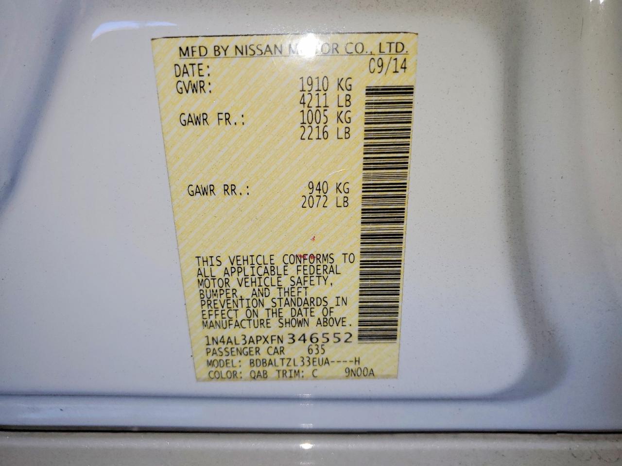 2015 NISSAN ALTIMA 2.5 SL photo 23