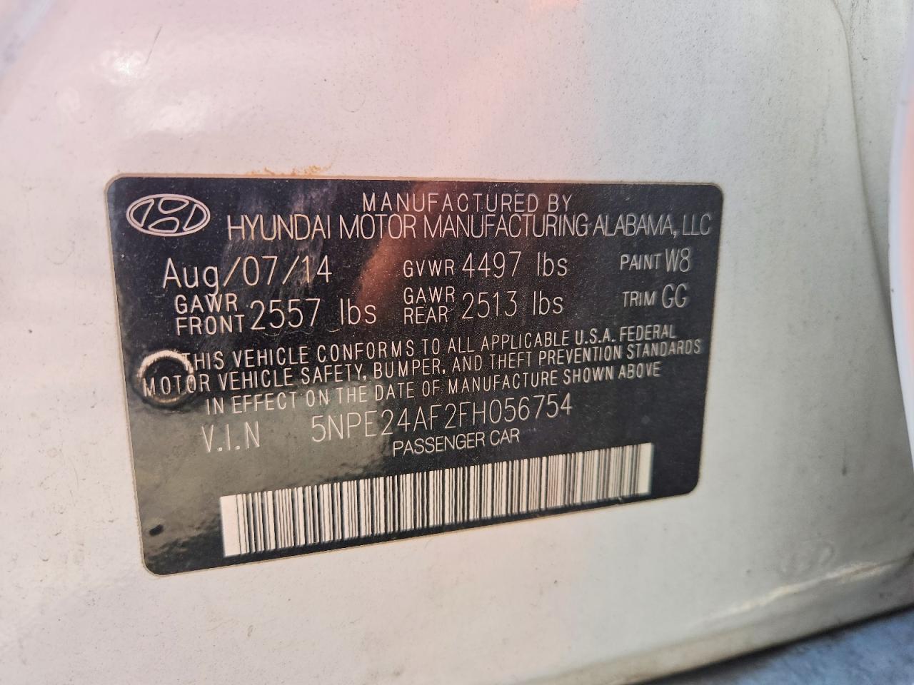 2015 HYUNDAI SONATA SE photo 12