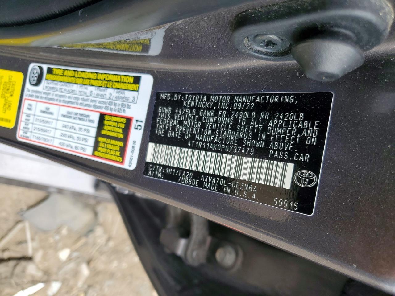 2023 TOYOTA CAMRY LE photo 23