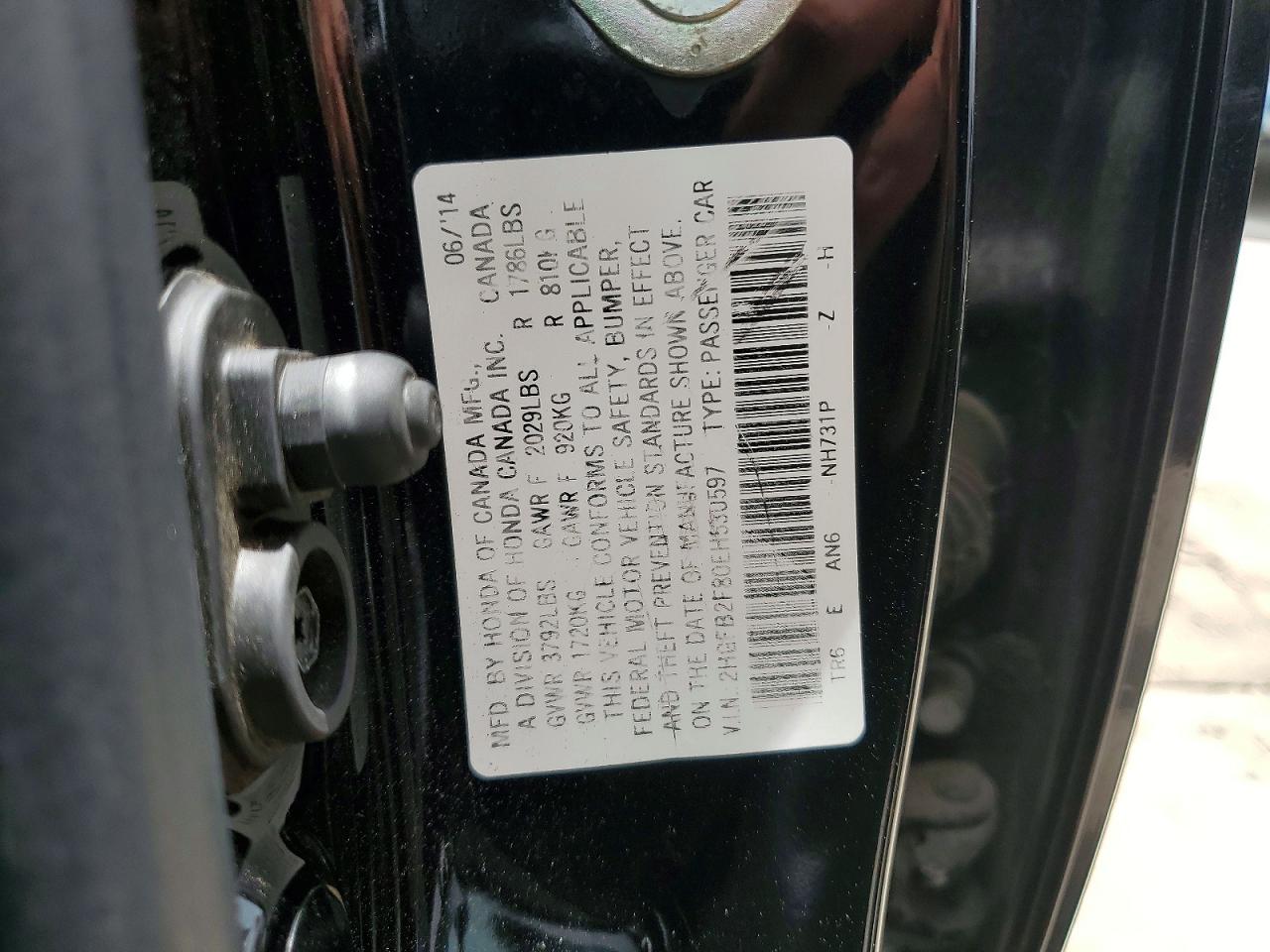 2014 HONDA CIVIC EX photo 12