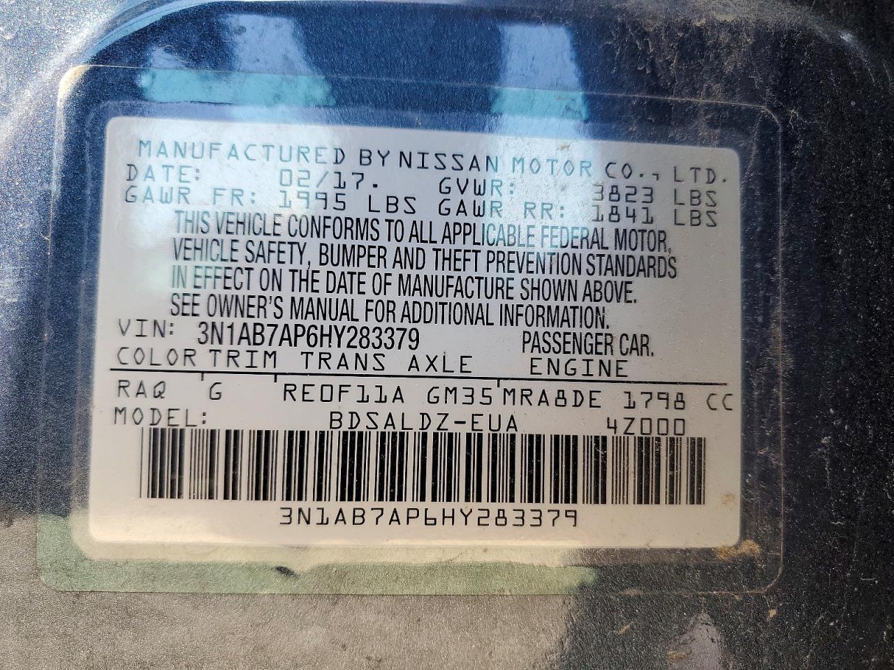 2017 NISSAN SENTRA SV photo 23
