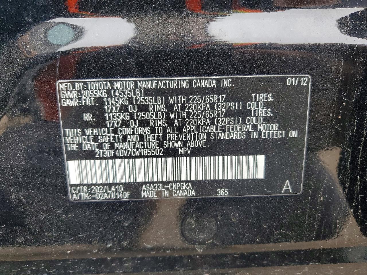 2012 TOYOTA RAV4 LIMITED photo 37