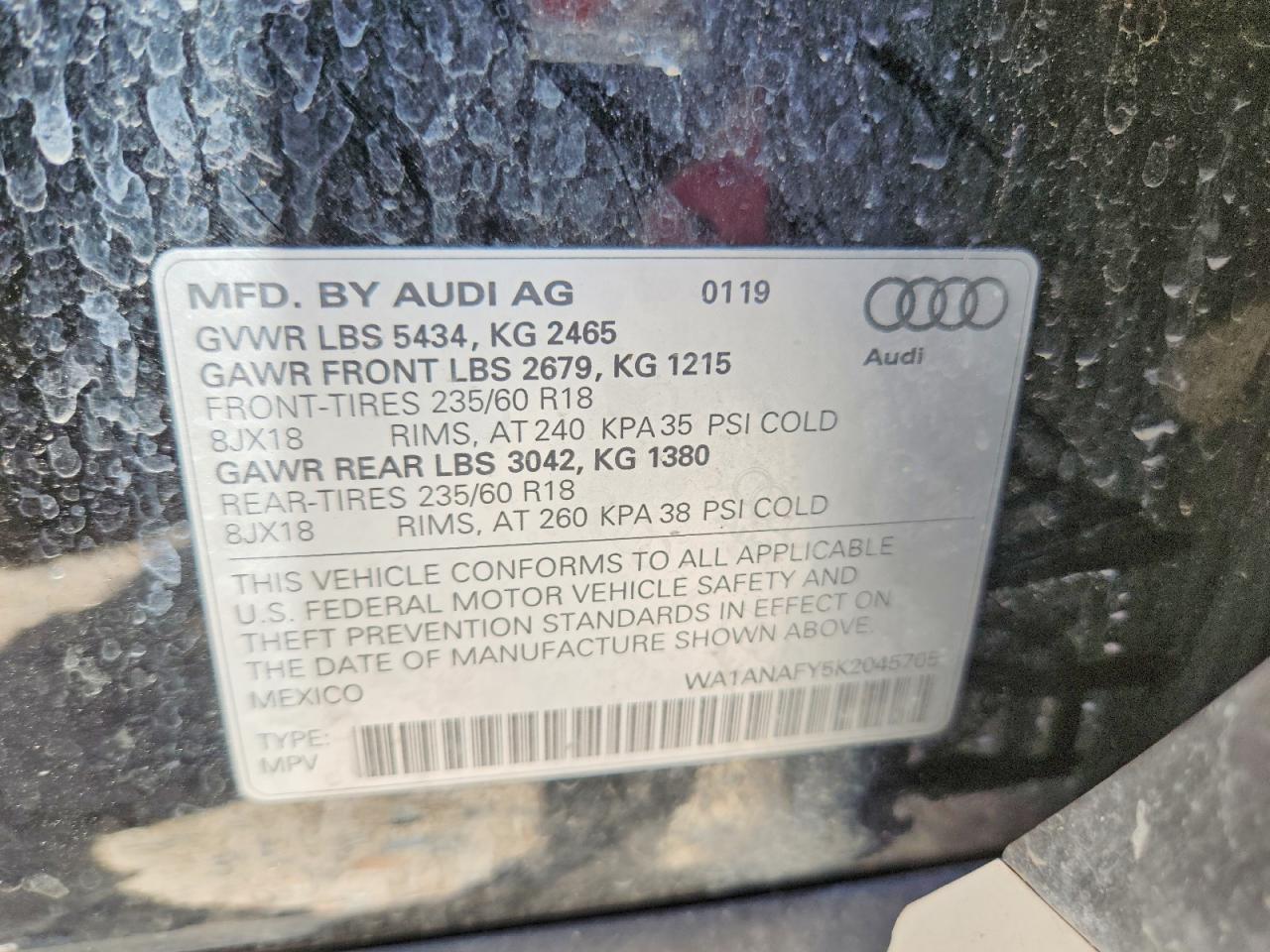 2019 AUDI Q5 PREMIUM photo 34