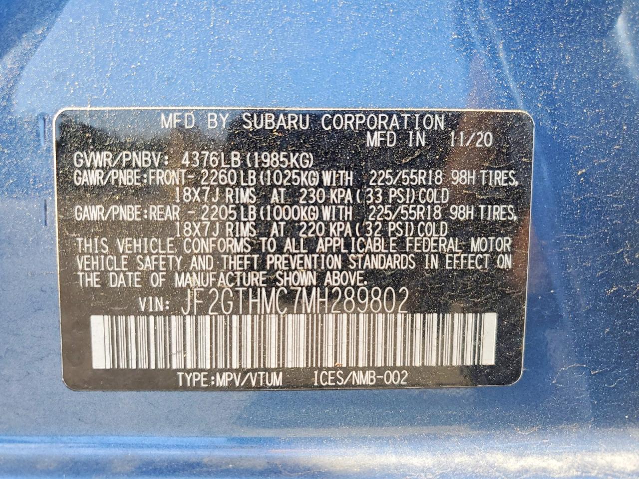 2021 SUBARU CROSSTREK LIMITED photo 12