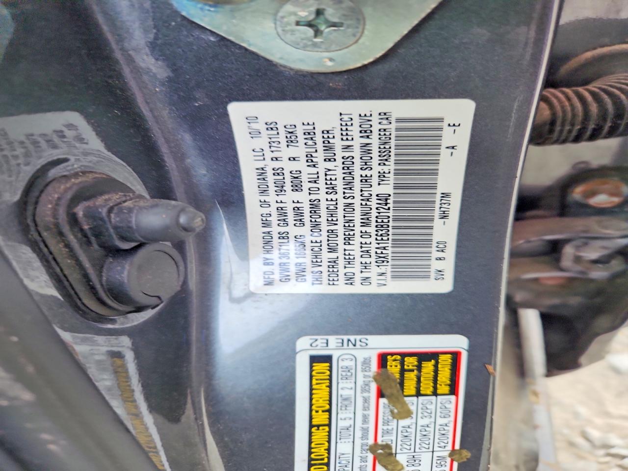 2011 HONDA CIVIC LX-S photo 37