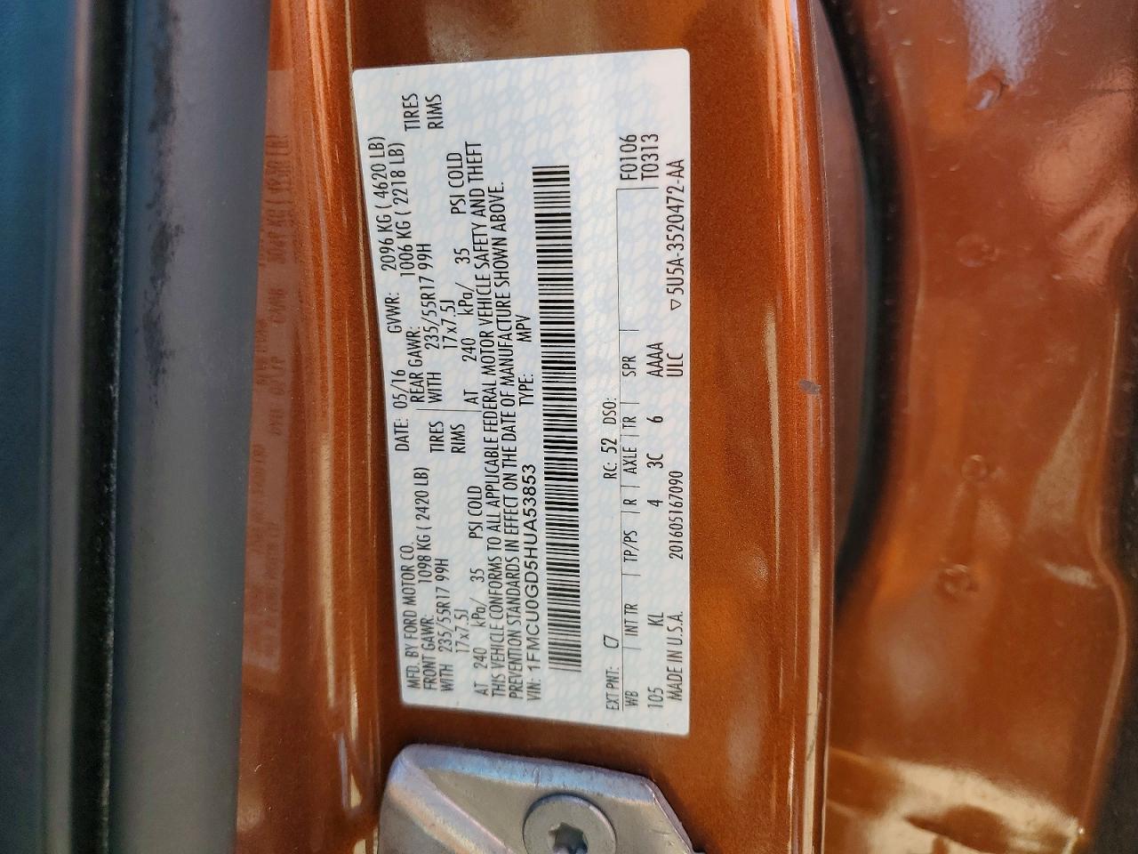 2017 FORD ESCAPE SE photo 13