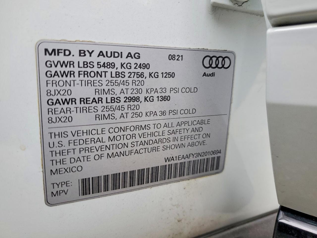 2022 AUDI Q5 PREMIUM PLUS 45 photo 37