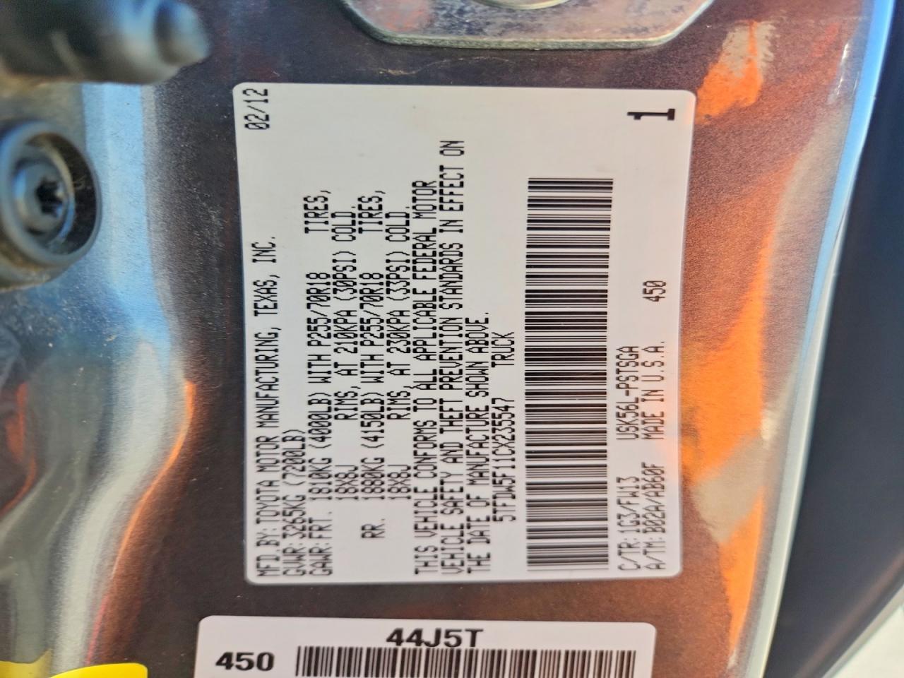 2012 TOYOTA TUNDRA CREWMAX SR5 photo 23