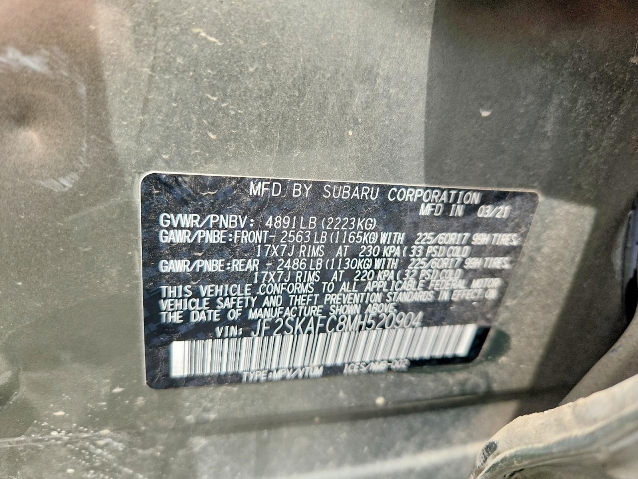 2021 SUBARU FORESTER PREMIUM photo 25