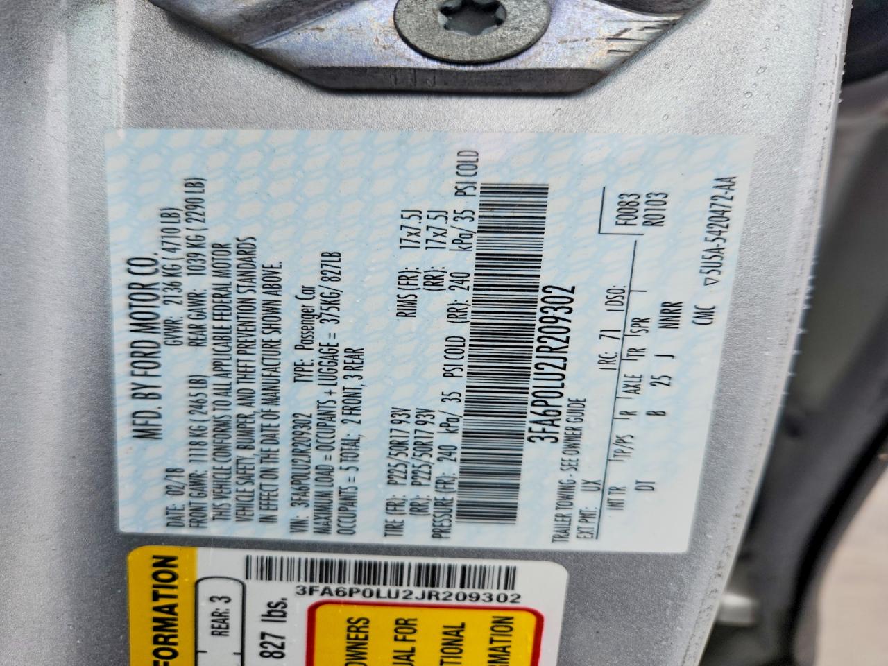 2018 FORD FUSION SE HYBRID photo 12