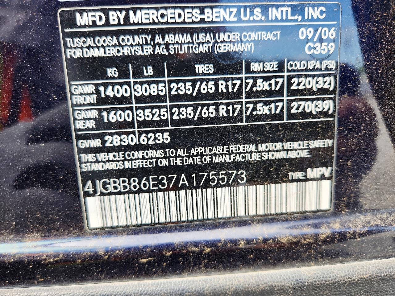 2007 MERCEDES-BENZ ML 350 photo 13