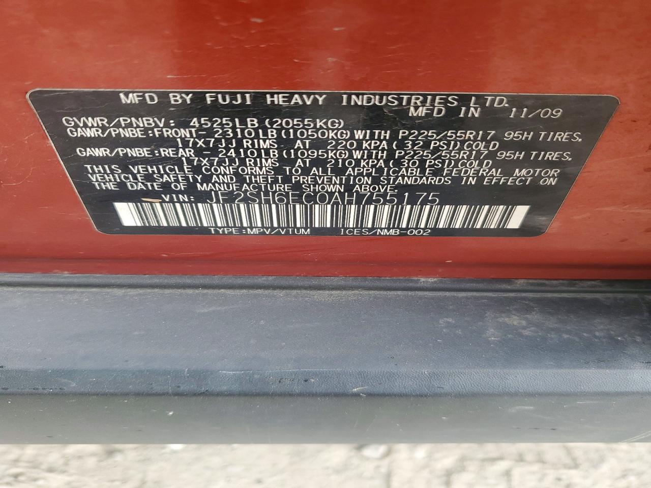 2010 SUBARU FORESTER 2.5XT photo 25